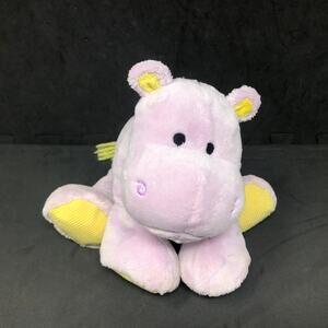 Little Ones Kids Preferred Purple Hippo Plush Yellow Crinkle Feet‎ 8" Lovey